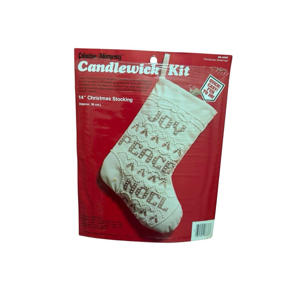 Creative Moments Candlewick Kit No. 8638 Christmas Greetings 14" Stocking